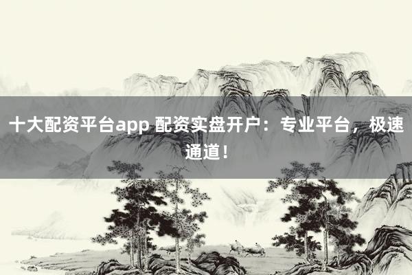 十大配资平台app 配资实盘开户：专业平台，极速通道！