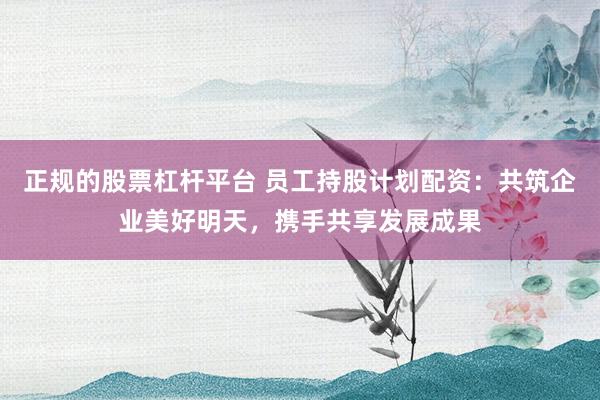 正规的股票杠杆平台 员工持股计划配资：共筑企业美好明天，携手共享发展成果