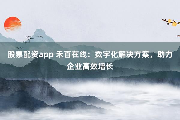 股票配资app 禾百在线：数字化解决方案，助力企业高效增长
