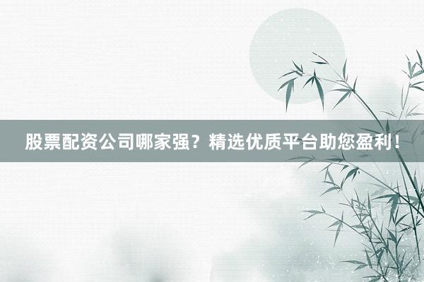 股票配资公司哪家强？精选优质平台助您盈利！