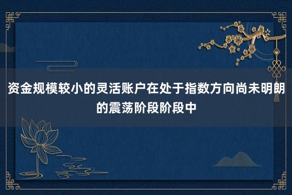 资金规模较小的灵活账户在处于指数方向尚未明朗的震荡阶段阶段中