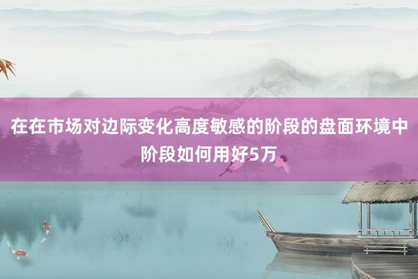 在在市场对边际变化高度敏感的阶段的盘面环境中阶段如何用好5万