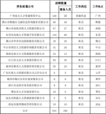 劳务派遣用工招聘情况表